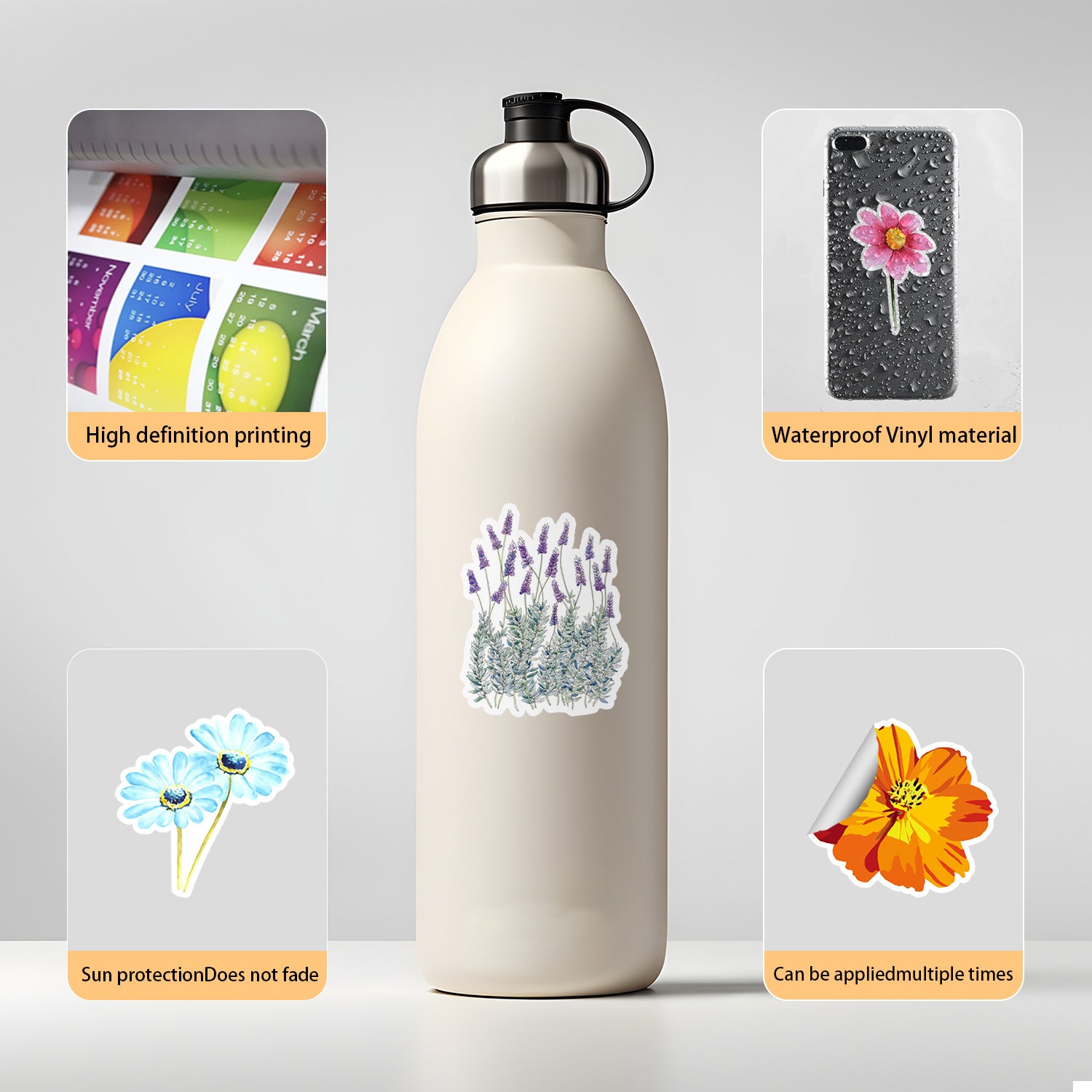 Wholesale 50 pieces of plant graffiti stickers hand journal stickers waterproof